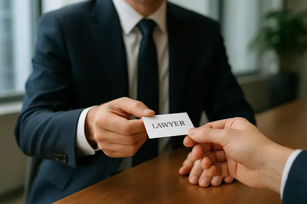 a lawyer handing a man a business card from Dallas Lemon Law Attorney in Fort Worth, TX - Fort Worth TX a lawyer handing a man a business card from Dallas Lemon Law Attorney in Fort Worth, TX - Fort Worth TX