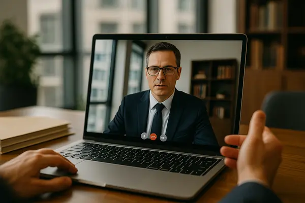 a lawyer having a video call meeting with a client from Dallas Lemon Law Attorney in Fort Worth, TX - Fort Worth TX a lawyer having a video call meeting with a client from Dallas Lemon Law Attorney in Fort Worth, TX - Fort Worth TX