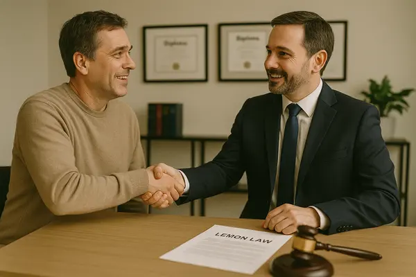 a lemon law lawyer shaking hands with a customer in his office from Dallas Lemon Law Attorney in Irving, TX - Irving TX a lemon law lawyer shaking hands with a customer in his office from Dallas Lemon Law Attorney in Irving, TX - Irving TX