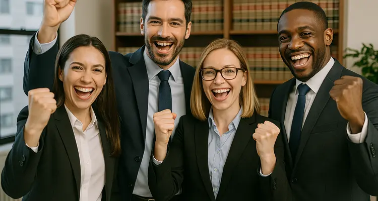 4 lawyers happy and smiling at the camera from Dallas Lemon Law Attorney in Dallas, TX - jeep lemon law