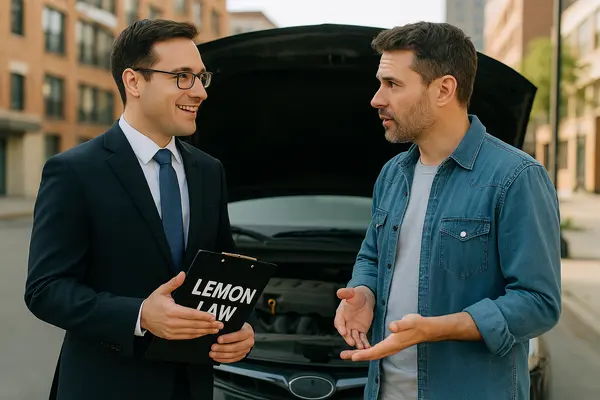 a lawyer talking to a client on the street while holding a clipboard that says lemon law from Dallas Lemon Law Attorney in Dallas, TX - jeep lemon law a lawyer talking to a client on the street while holding a clipboard that says lemon law from Dallas Lemon Law Attorney in Dallas, TX - jeep lemon law