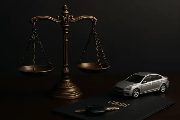 a scale of justice on a lawyer office desk  from Dallas Lemon Law Attorney in Dallas, TX - lemon law buyback