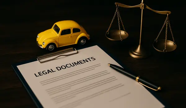 legal documents on top of a desk in a lemon law office from Dallas Lemon Law Attorney in Dallas, TX - second hand car lemon law